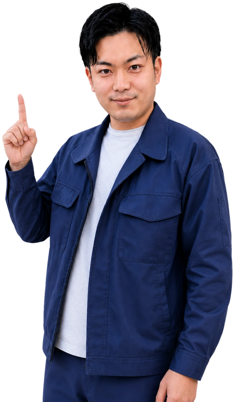 応急処置のポイントを案内する作業員