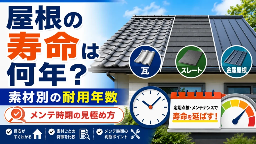 屋根の寿命は何年？素材別の耐用年数とメンテナンス時期の見極め方